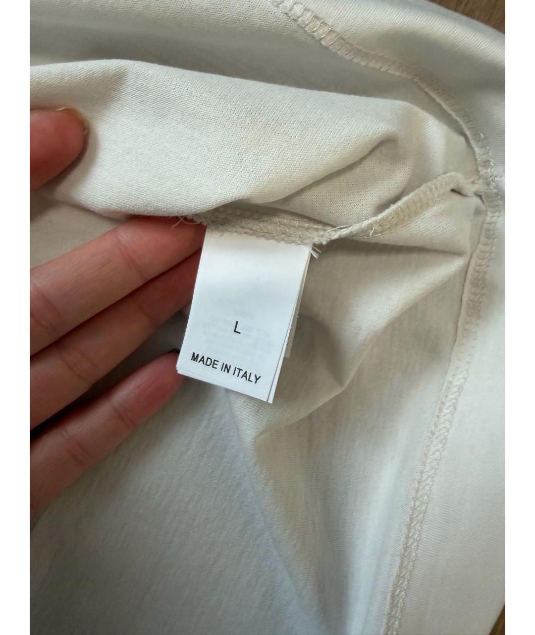 BRUNELLO CUCINELLI Бежевая хлопковая футболка, фото 4