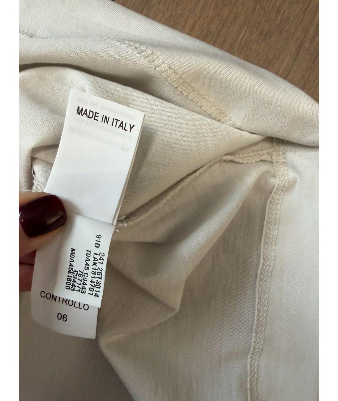 BRUNELLO CUCINELLI Бежевая хлопковая футболка, фото 5