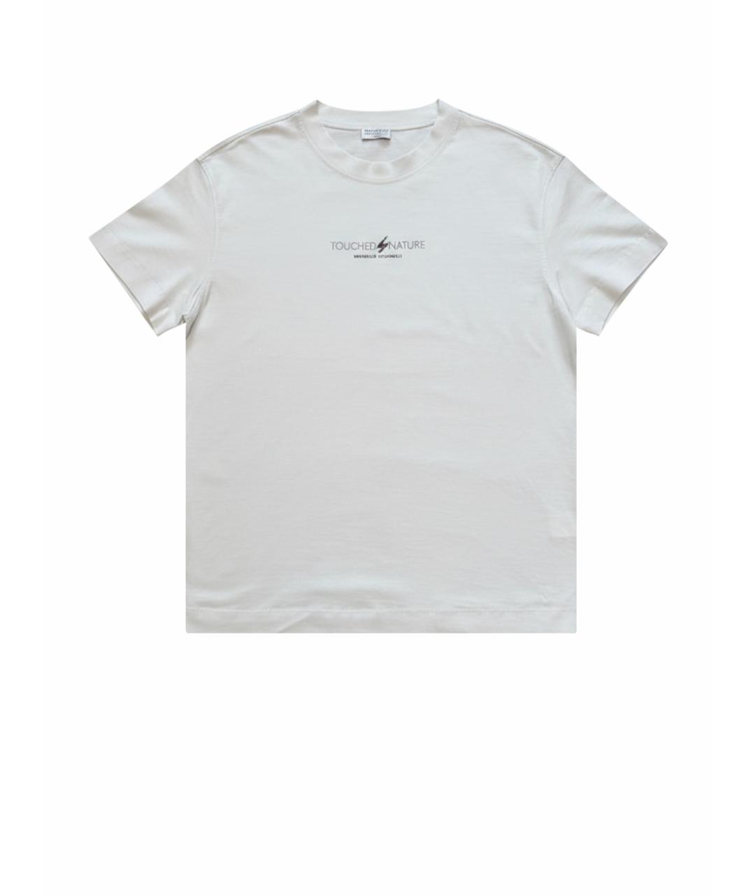 BRUNELLO CUCINELLI Бежевая хлопковая футболка, фото 1