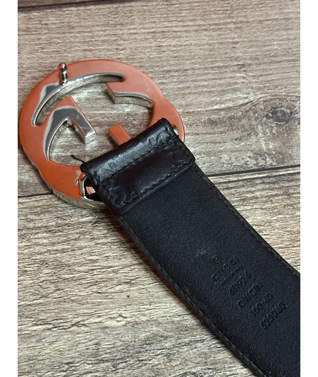 GUCCI Черный кожаный ремень, фото 7