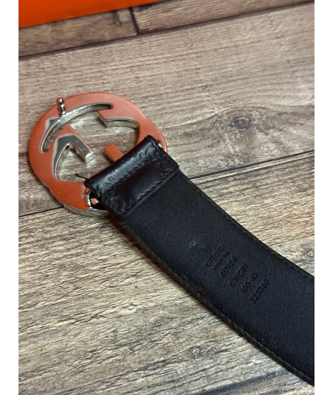 GUCCI Черный кожаный ремень, фото 5