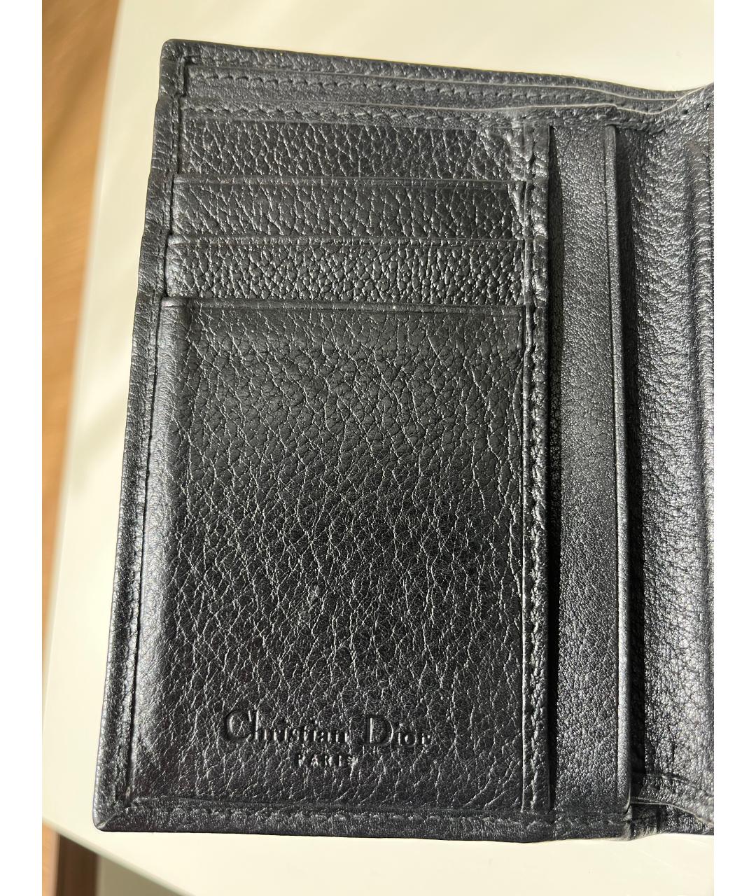 CHRISTIAN DIOR Черный кожаный кошелек, фото 5