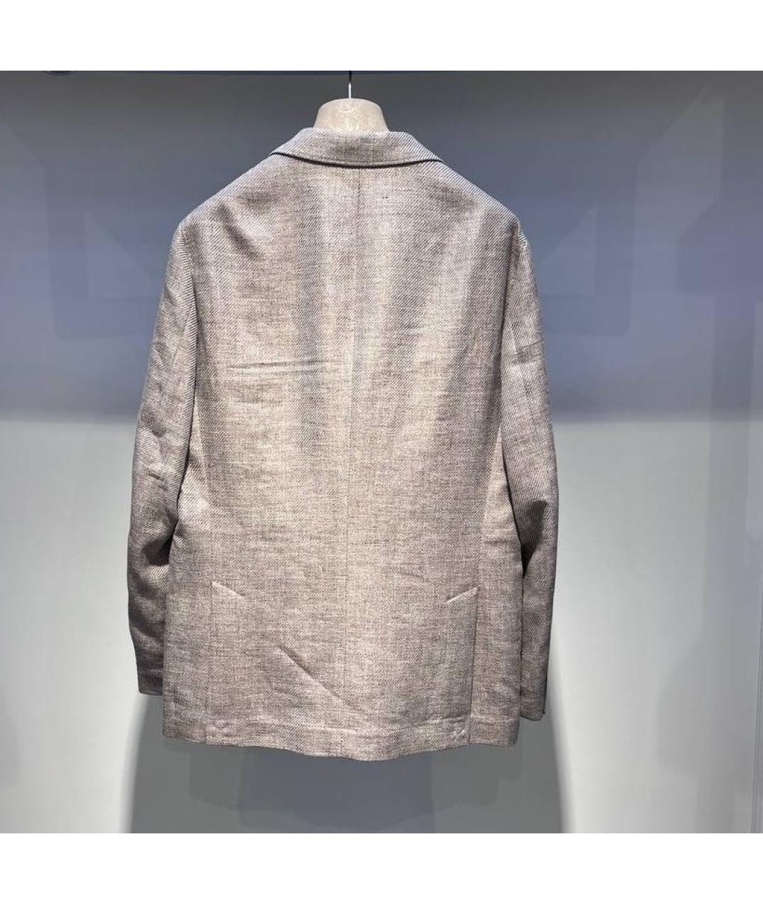BRUNELLO CUCINELLI Бежевый льняной пиджак, фото 2