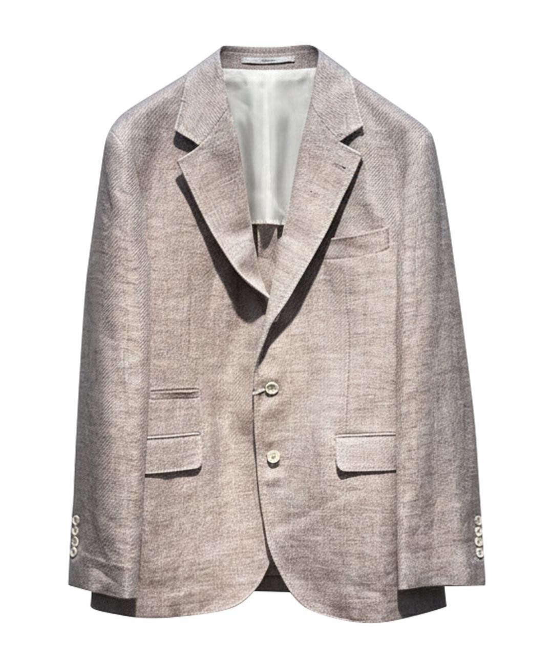 BRUNELLO CUCINELLI Бежевый льняной пиджак, фото 1