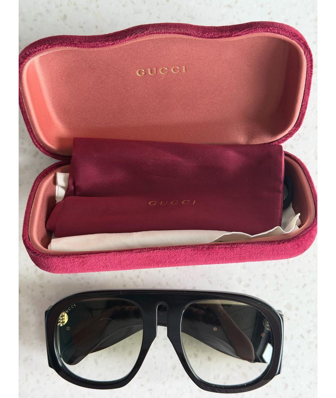 GUCCI Черные пластиковые солнцезащитные очки, фото 4