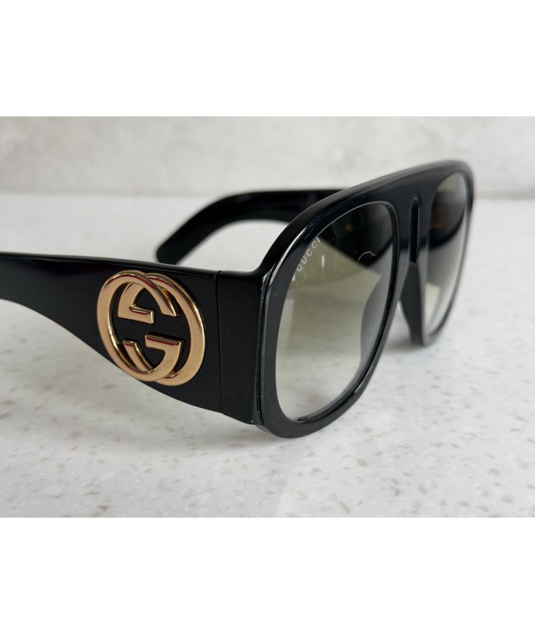 GUCCI Черные пластиковые солнцезащитные очки, фото 3