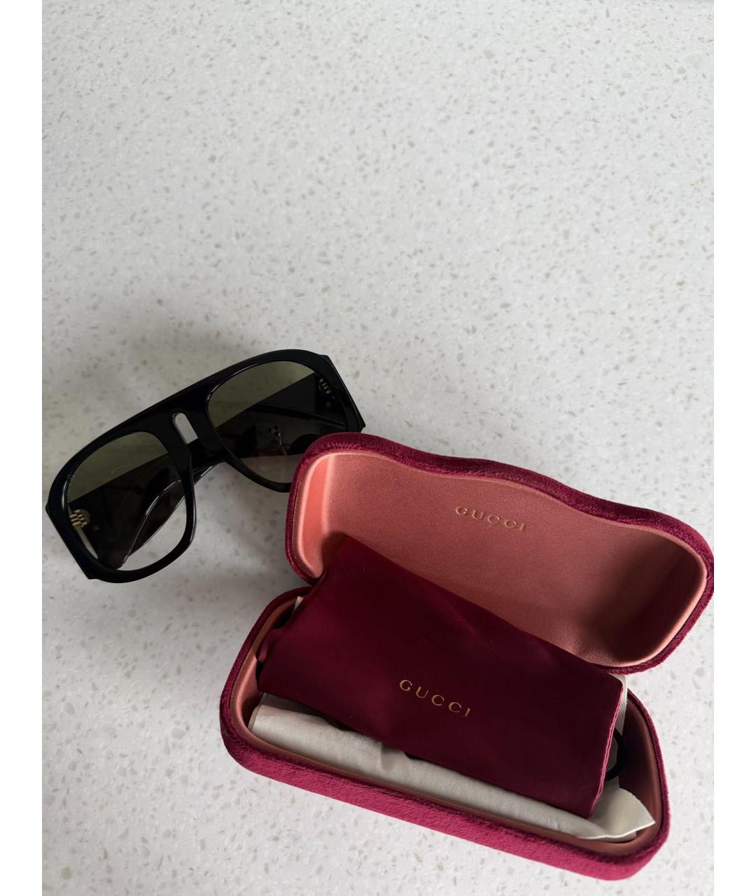 GUCCI Черные пластиковые солнцезащитные очки, фото 7