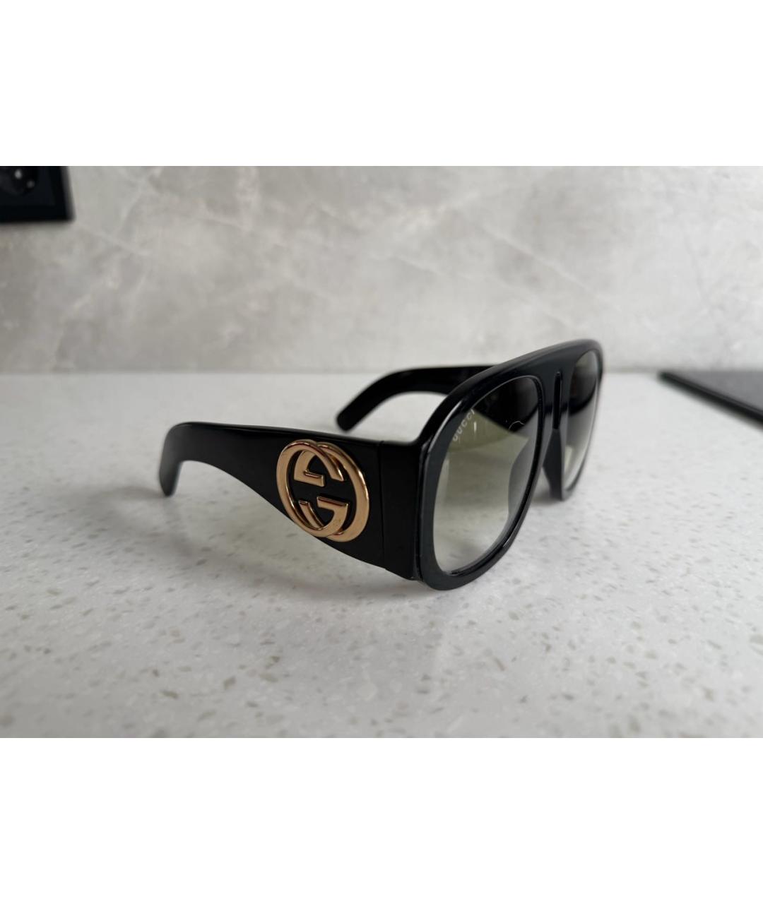 GUCCI Черные пластиковые солнцезащитные очки, фото 2