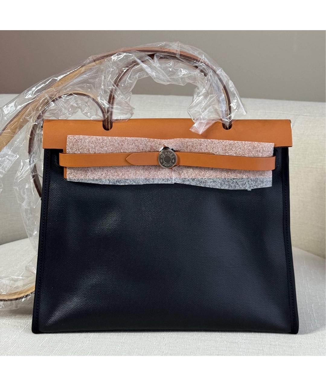 HERMES Черная сумка с короткими ручками, фото 4