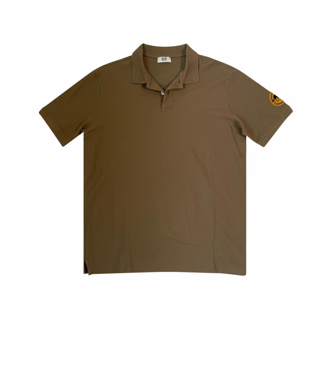 ICEBERG Коричневое хлопковое поло с коротким рукавом, фото 1