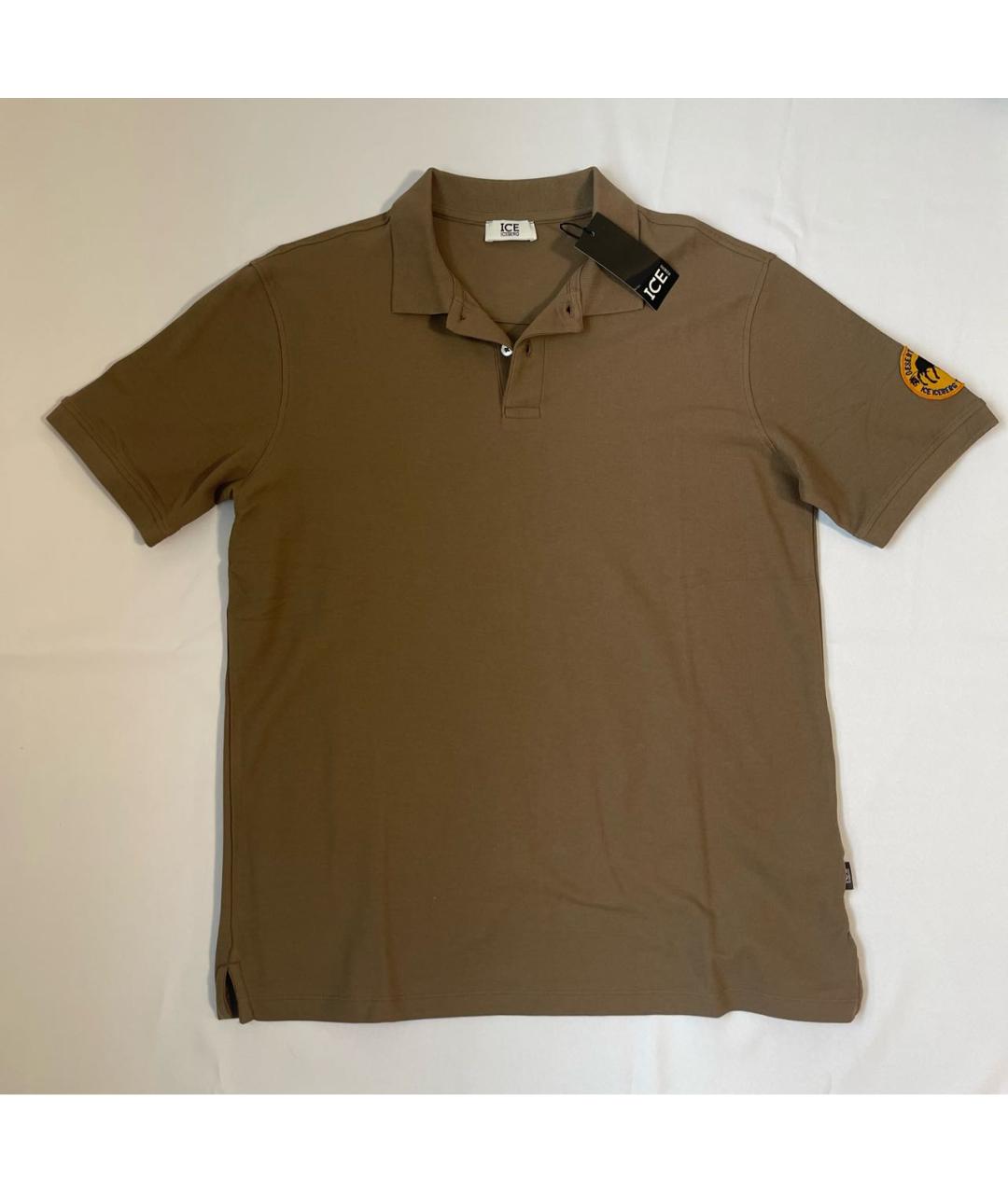 ICEBERG Коричневое хлопковое поло с коротким рукавом, фото 5