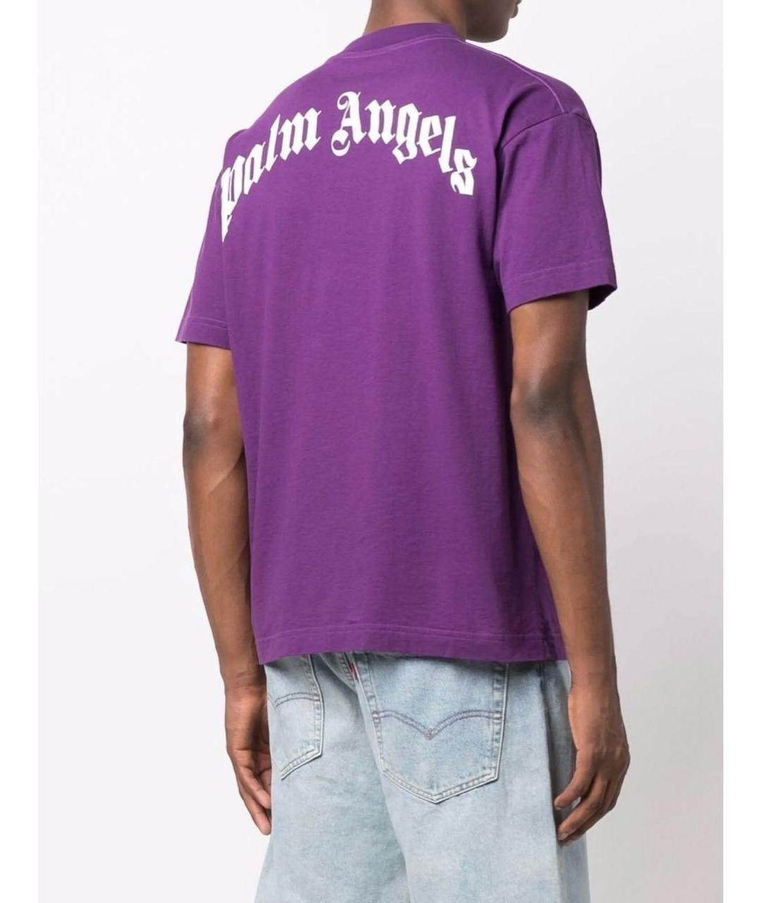 PALM ANGELS Фиолетовая хлопковая футболка, фото 2