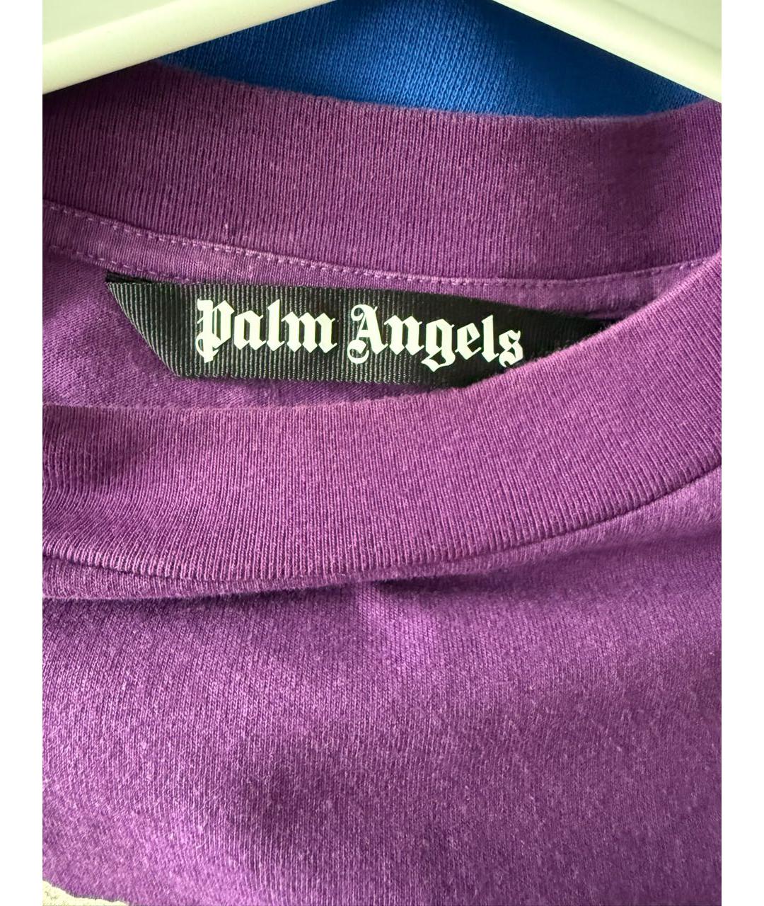 PALM ANGELS Фиолетовая хлопковая футболка, фото 6