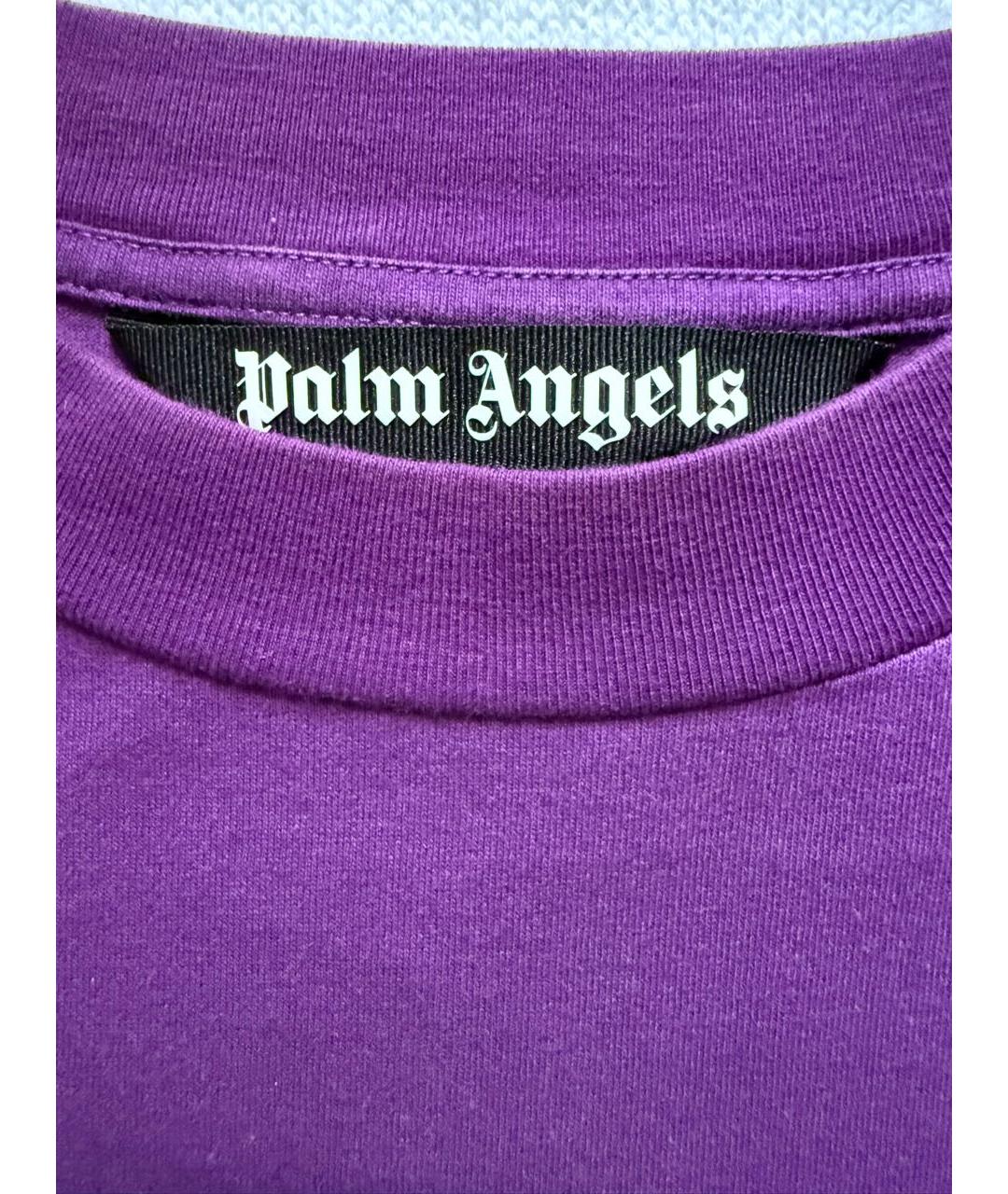 PALM ANGELS Фиолетовая хлопковая футболка, фото 5