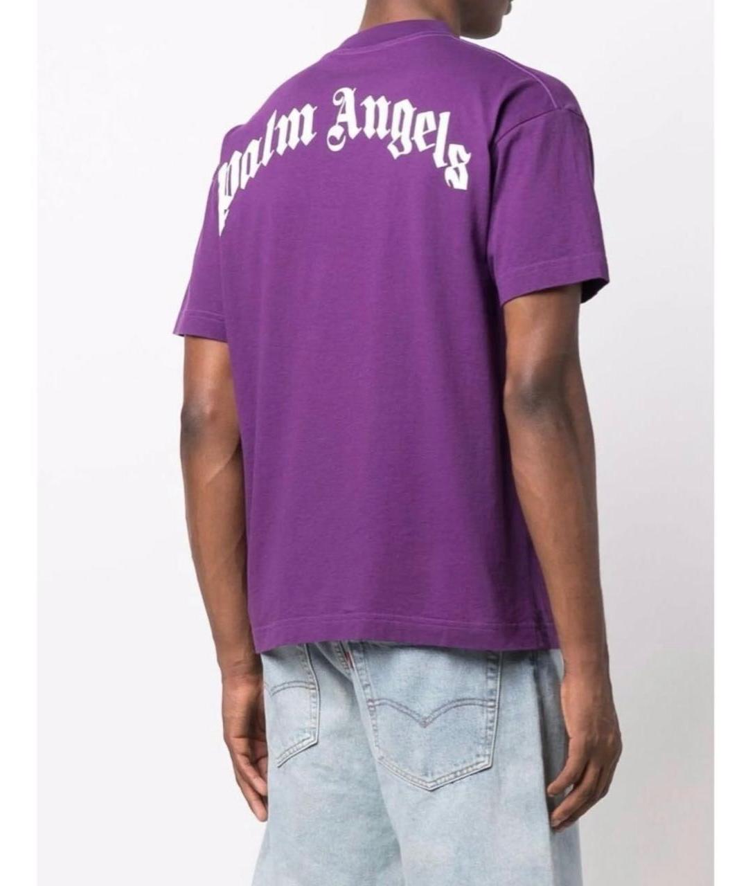 PALM ANGELS Фиолетовая хлопковая футболка, фото 8