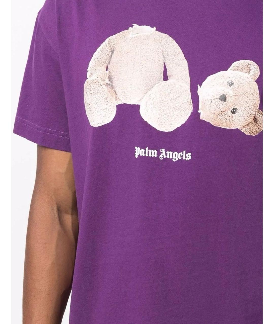 PALM ANGELS Фиолетовая хлопковая футболка, фото 4