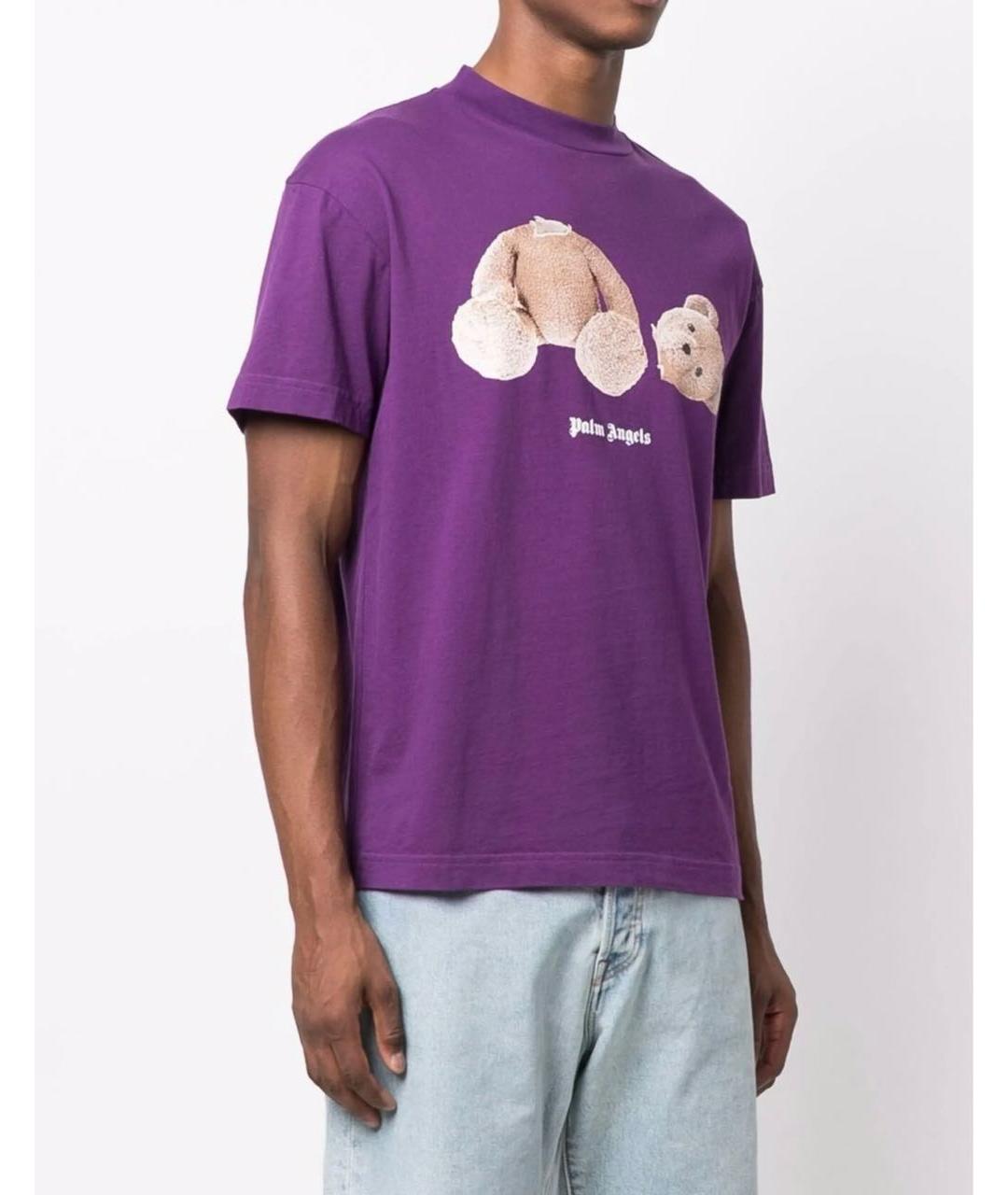PALM ANGELS Фиолетовая хлопковая футболка, фото 3