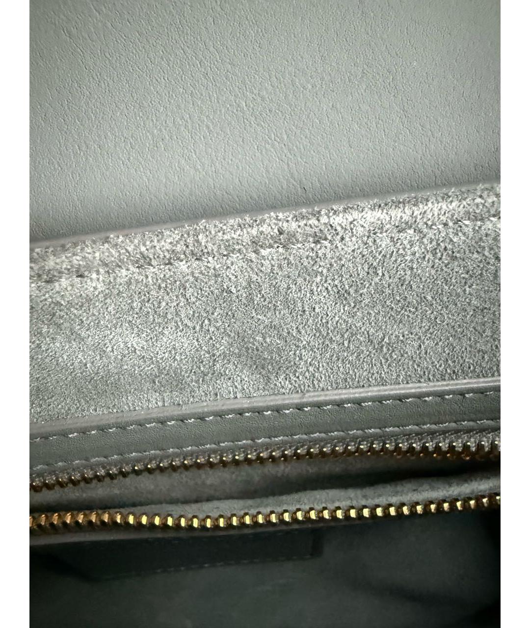 CHRISTIAN DIOR Серая кожаная сумка с короткими ручками, фото 3