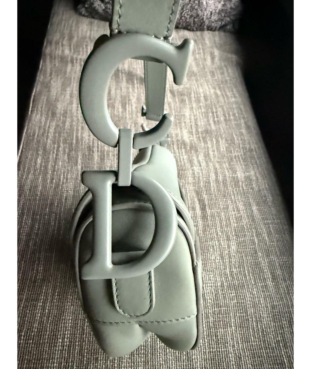 CHRISTIAN DIOR Серая кожаная сумка с короткими ручками, фото 6
