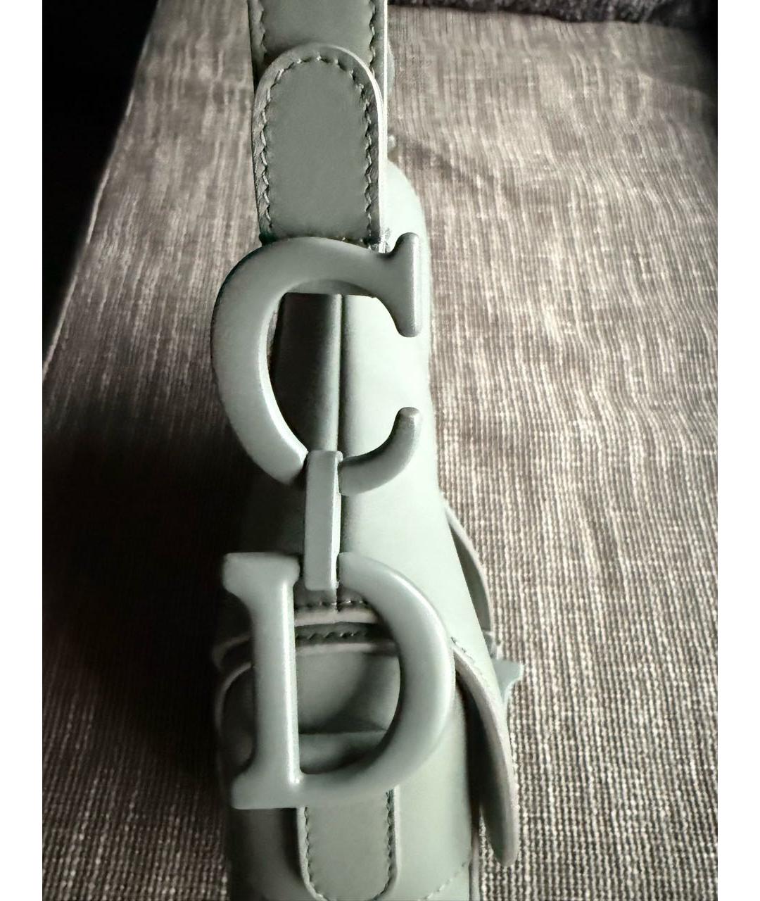 CHRISTIAN DIOR Серая кожаная сумка с короткими ручками, фото 5