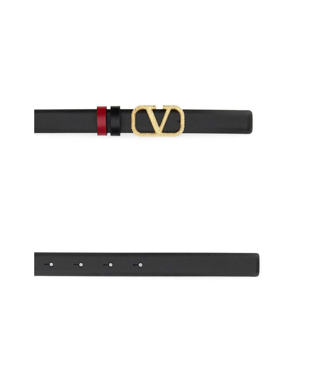 VALENTINO Черный кожаный ремень, фото 2