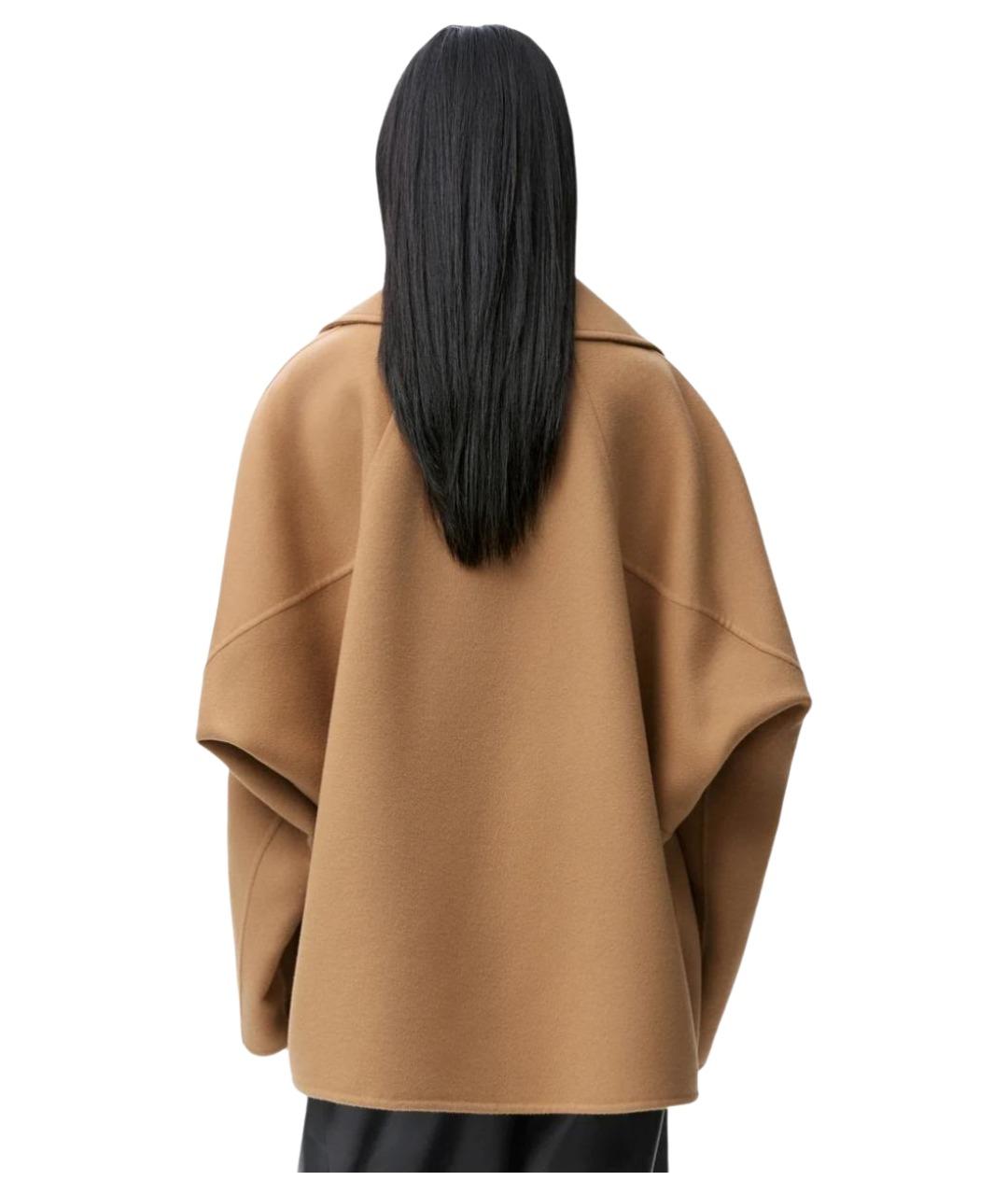 LOEWE Коричневое шерстяное пальто, фото 4