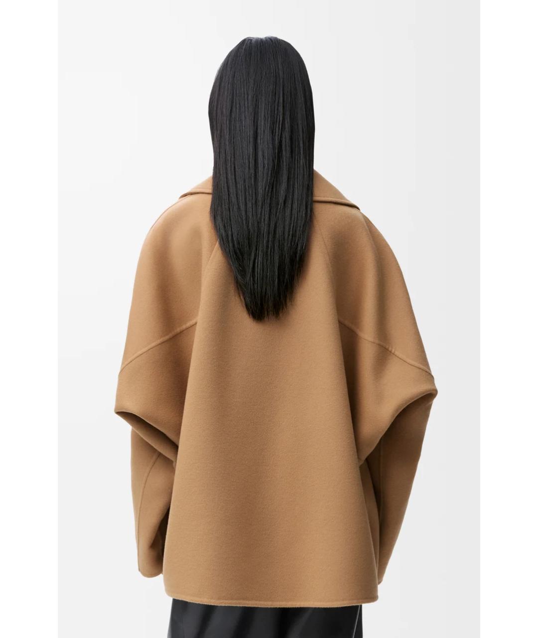 LOEWE Коричневое шерстяное пальто, фото 4