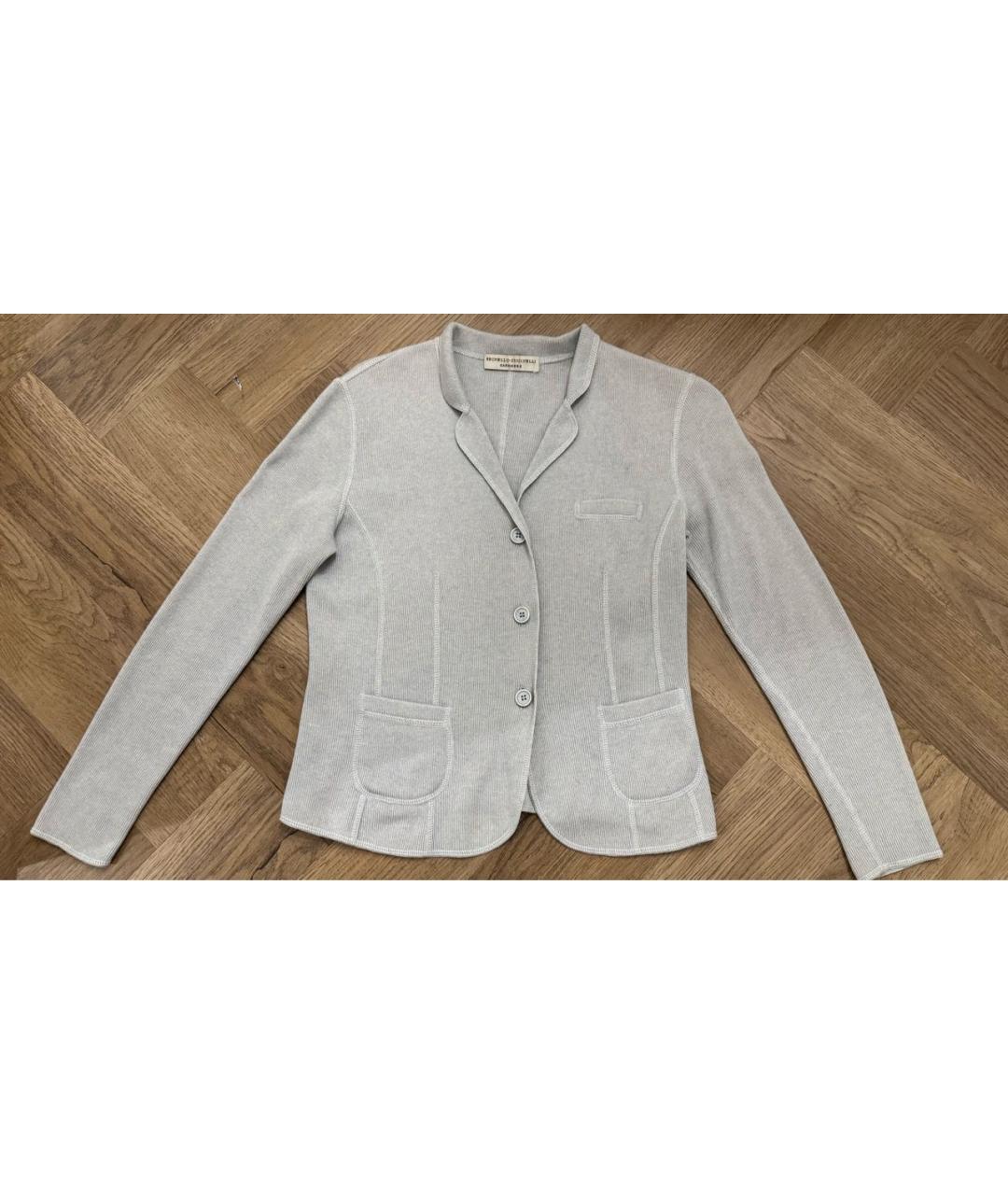 BRUNELLO CUCINELLI Серый кашемировый джемпер / свитер, фото 6