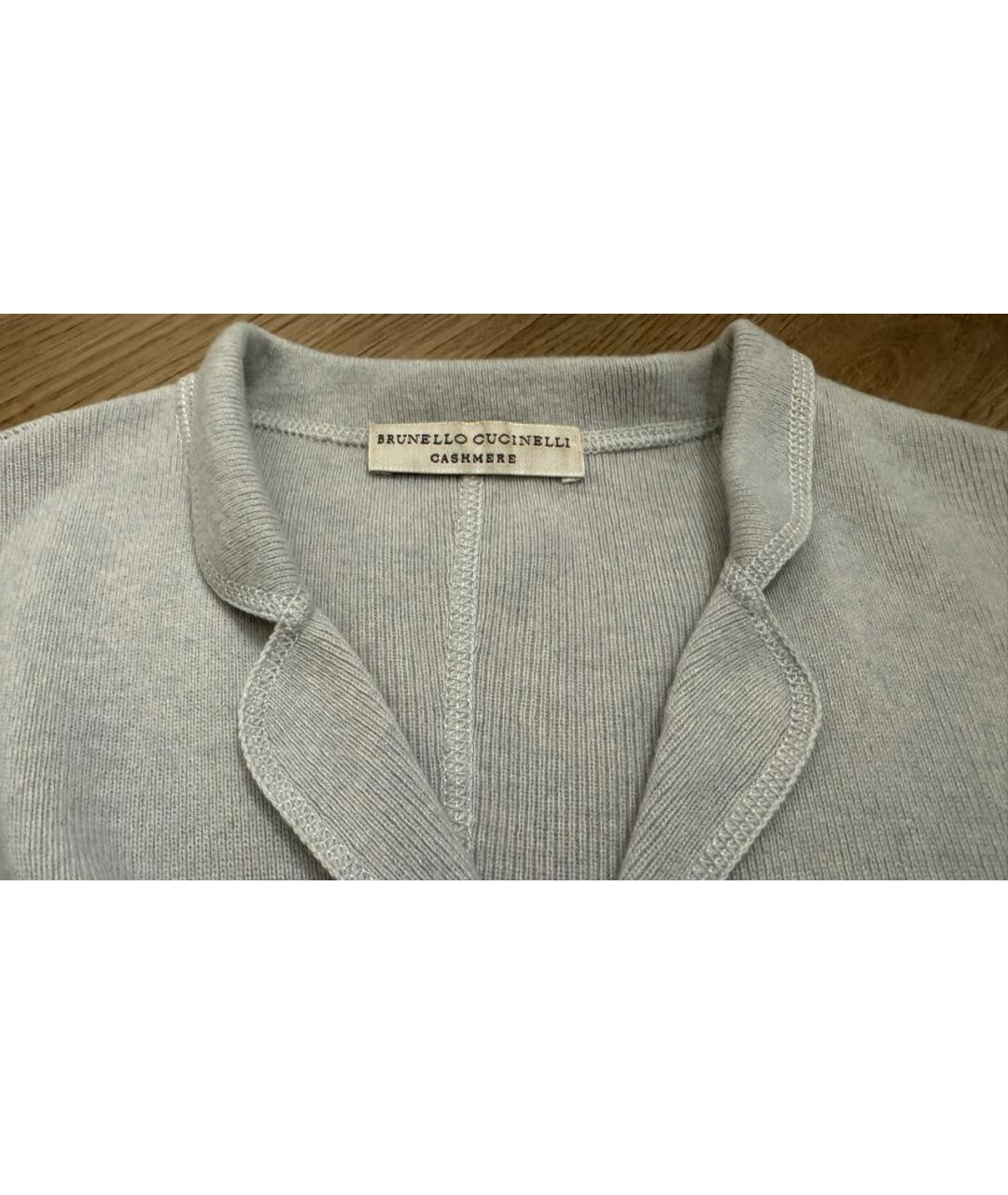 BRUNELLO CUCINELLI Серый кашемировый джемпер / свитер, фото 4