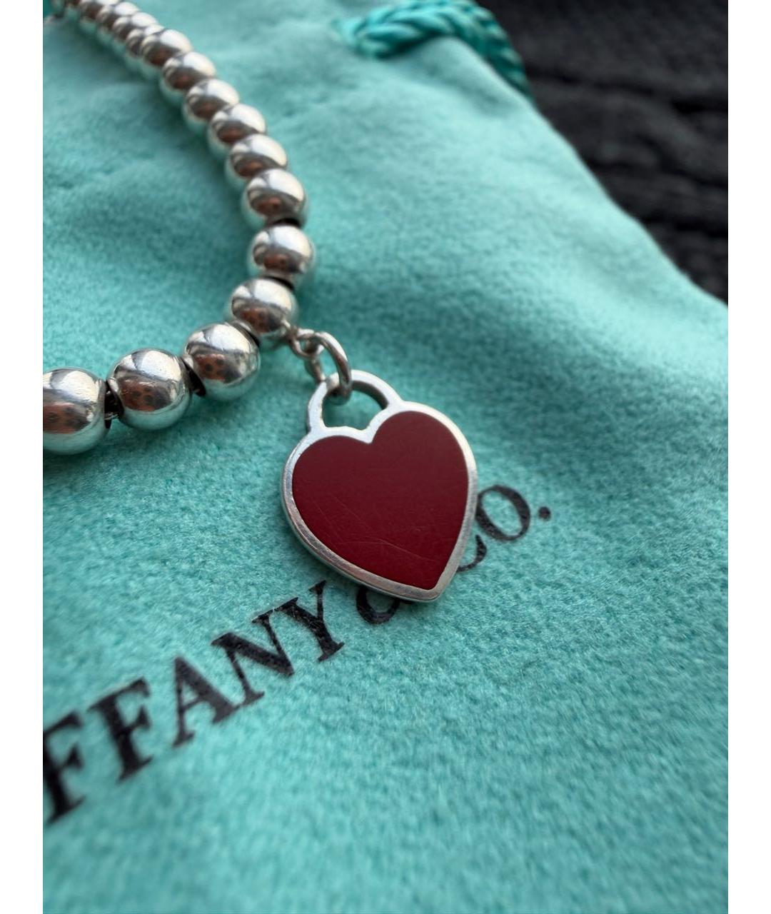 TIFFANY&CO Бордовый серебряный браслет, фото 7