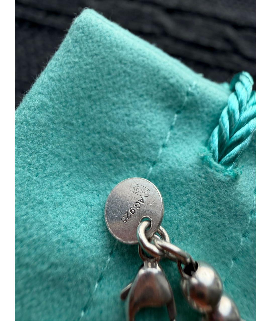 TIFFANY&CO Бордовый серебряный браслет, фото 8