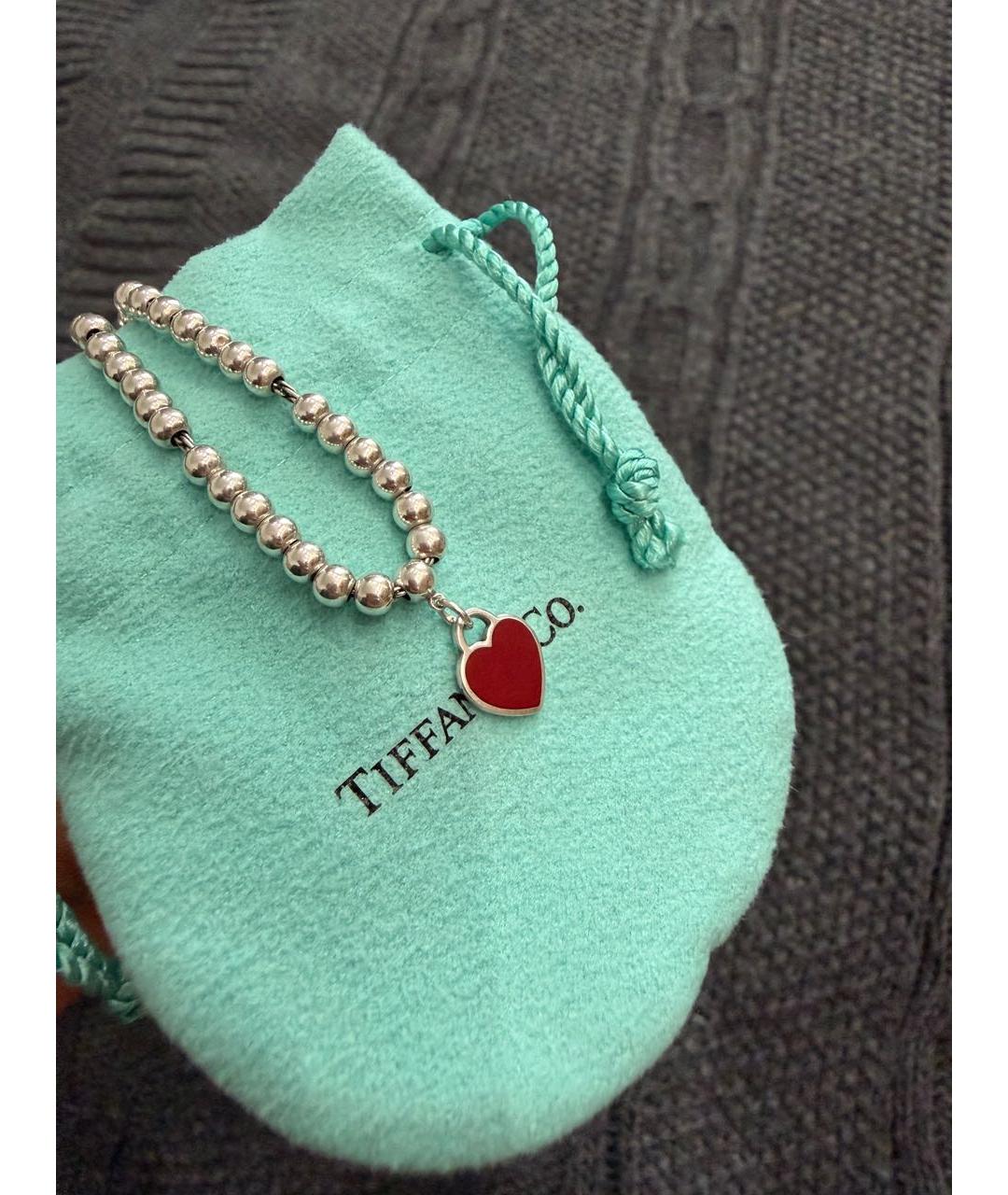 TIFFANY&CO Бордовый серебряный браслет, фото 3