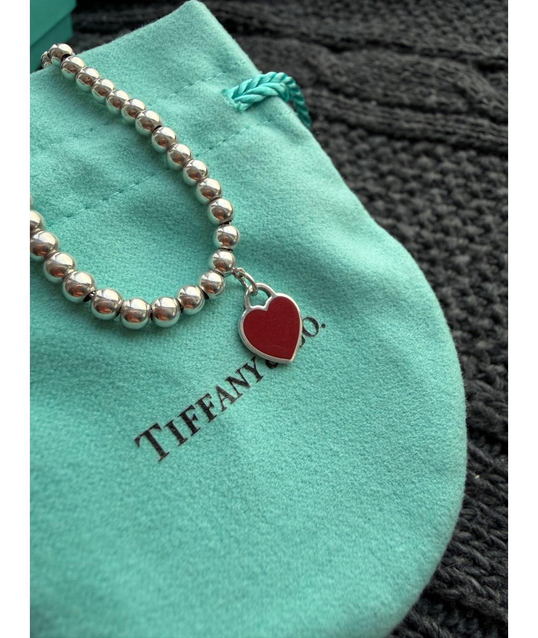 TIFFANY&CO Бордовый серебряный браслет, фото 2