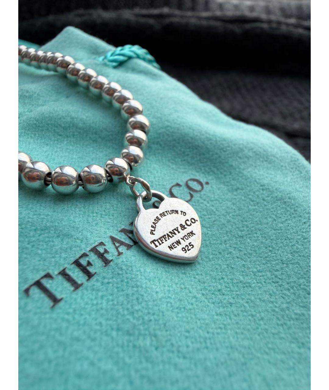 TIFFANY&CO Бордовый серебряный браслет, фото 4