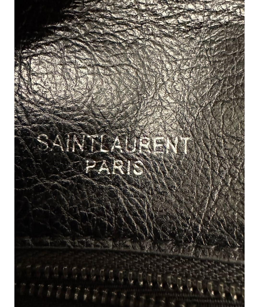 SAINT LAURENT Черная кожаная сумка через плечо, фото 4