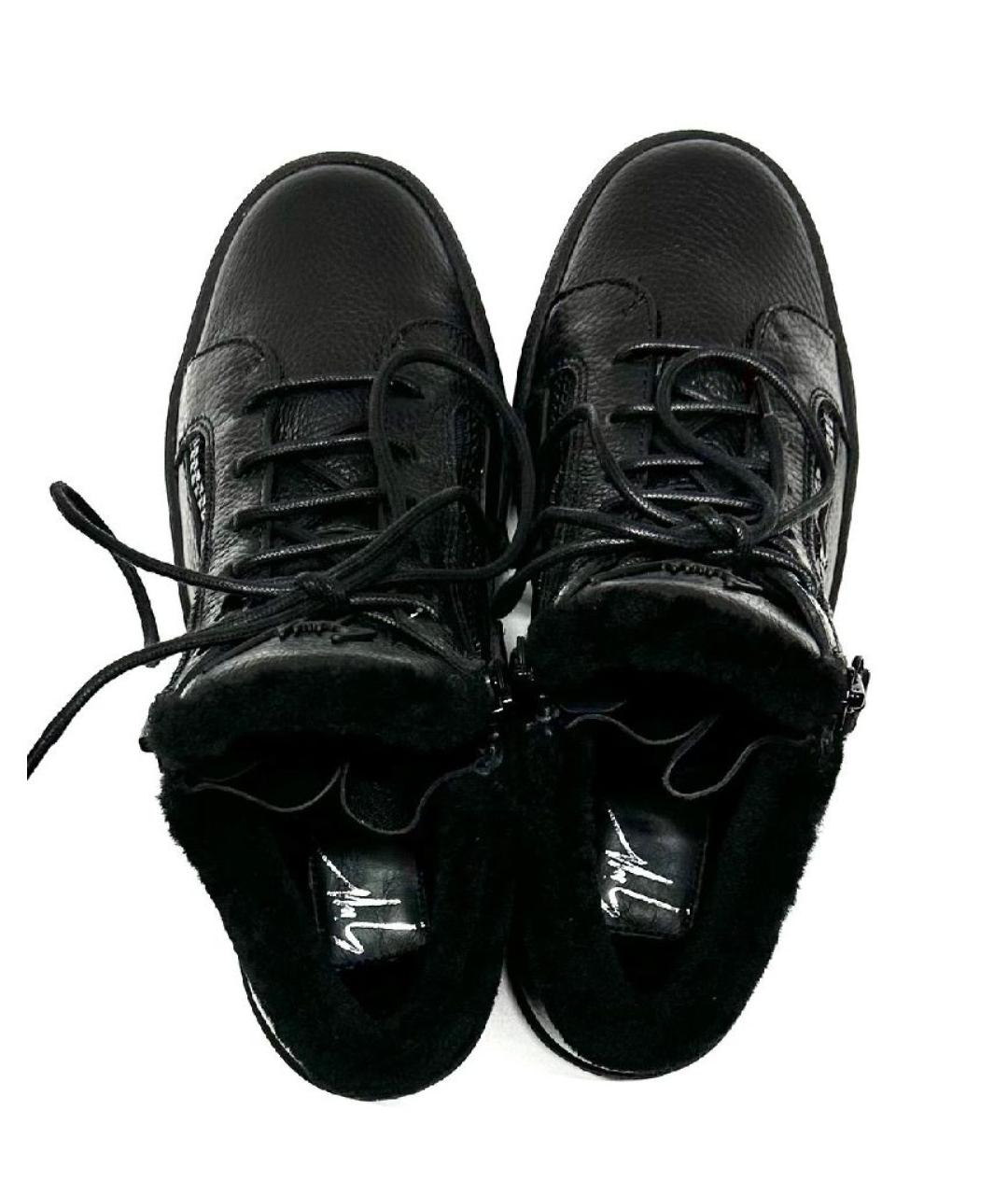 GIUSEPPE ZANOTTI DESIGN Черные кожаные высокие ботинки, фото 3