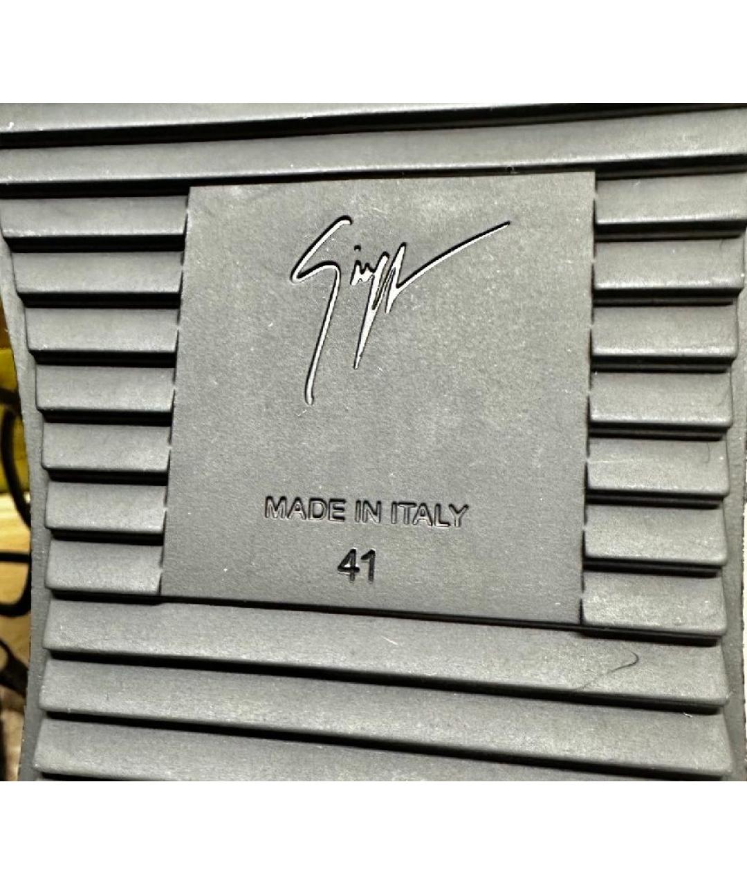 GIUSEPPE ZANOTTI DESIGN Черные кожаные высокие ботинки, фото 8