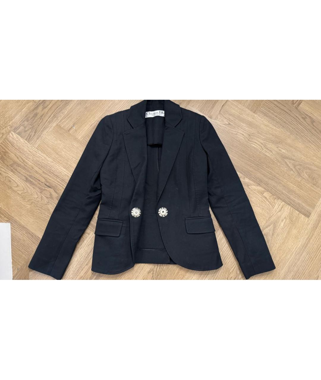 CHRISTIAN DIOR Черный хлопковый жакет/пиджак, фото 5