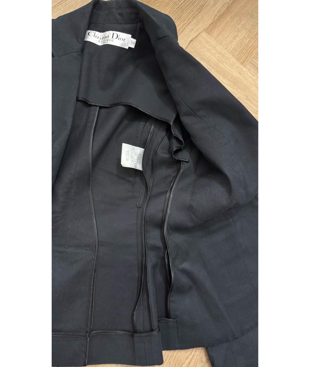 CHRISTIAN DIOR Черный хлопковый жакет/пиджак, фото 3