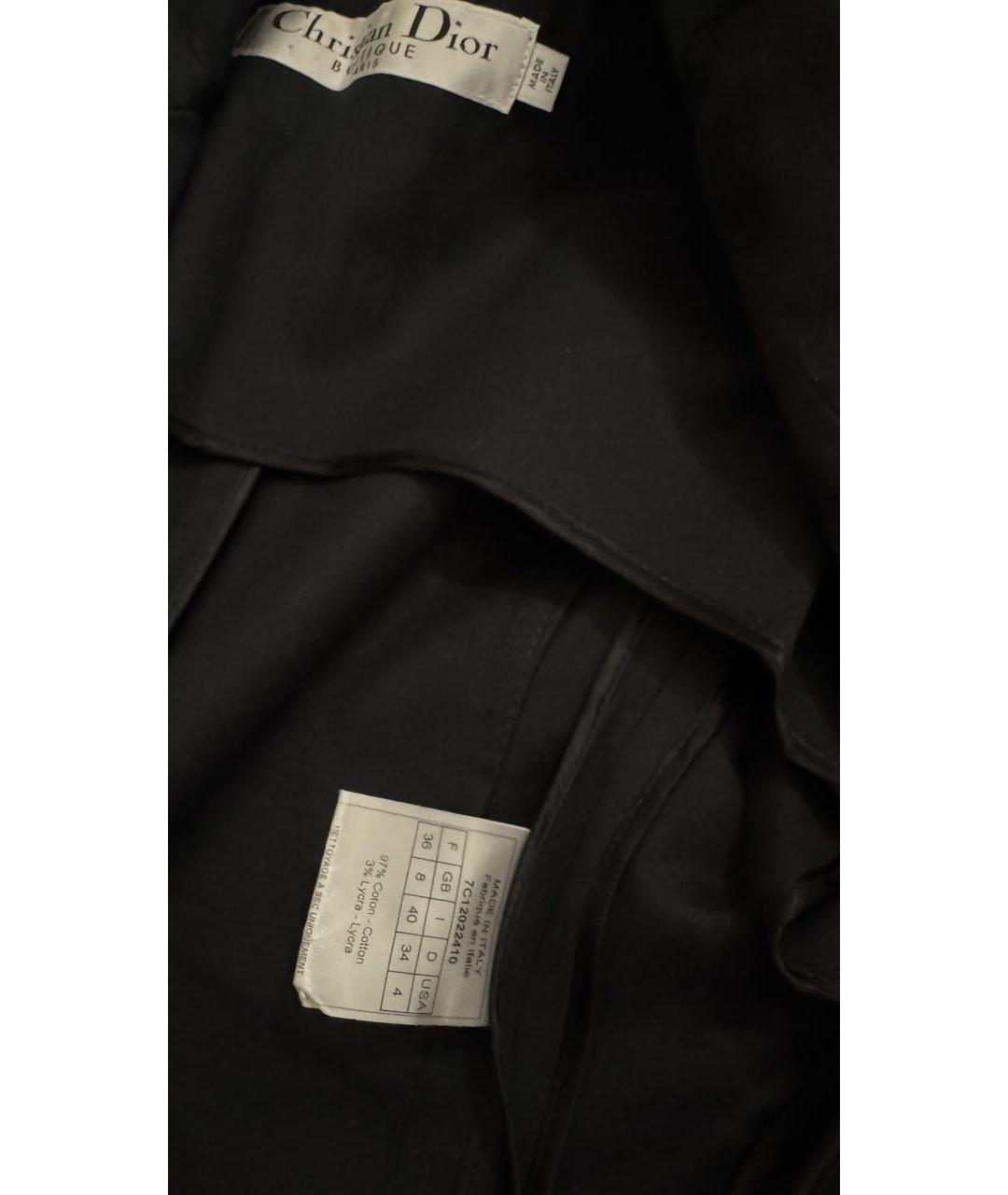 CHRISTIAN DIOR Черный хлопковый жакет/пиджак, фото 4