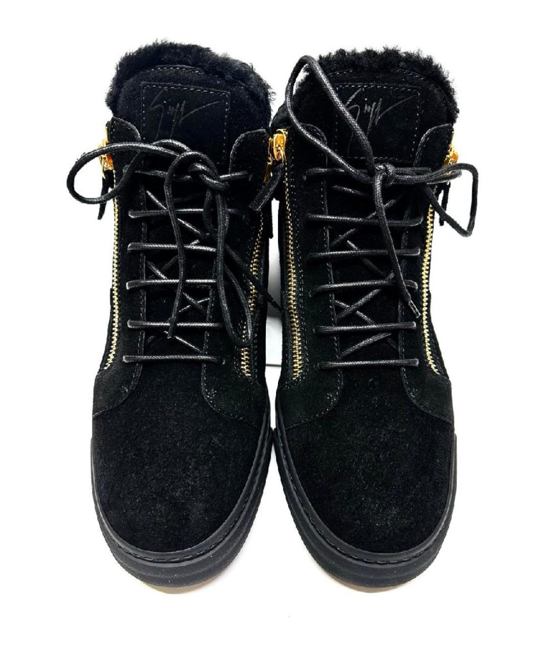 GIUSEPPE ZANOTTI DESIGN Черные замшевые высокие ботинки, фото 2