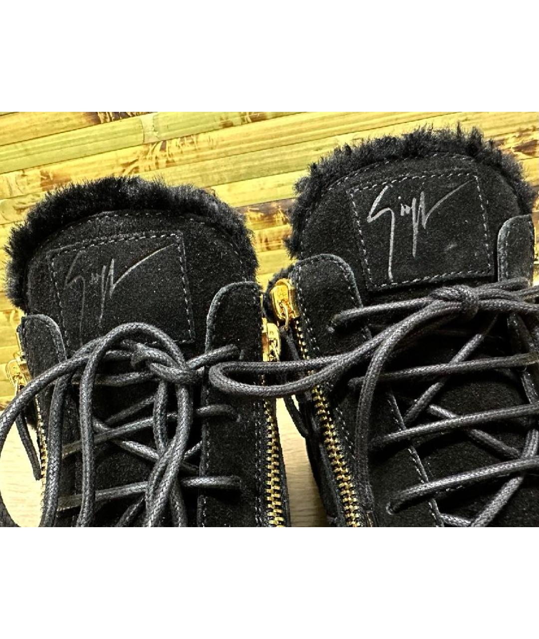 GIUSEPPE ZANOTTI DESIGN Черные замшевые высокие ботинки, фото 6