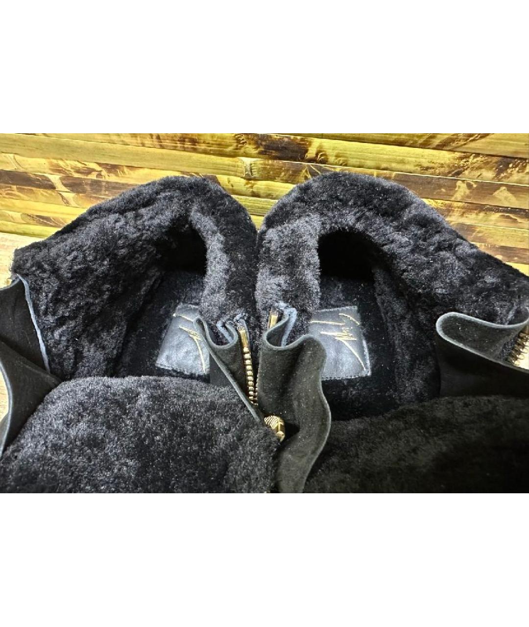 GIUSEPPE ZANOTTI DESIGN Черные замшевые высокие ботинки, фото 7