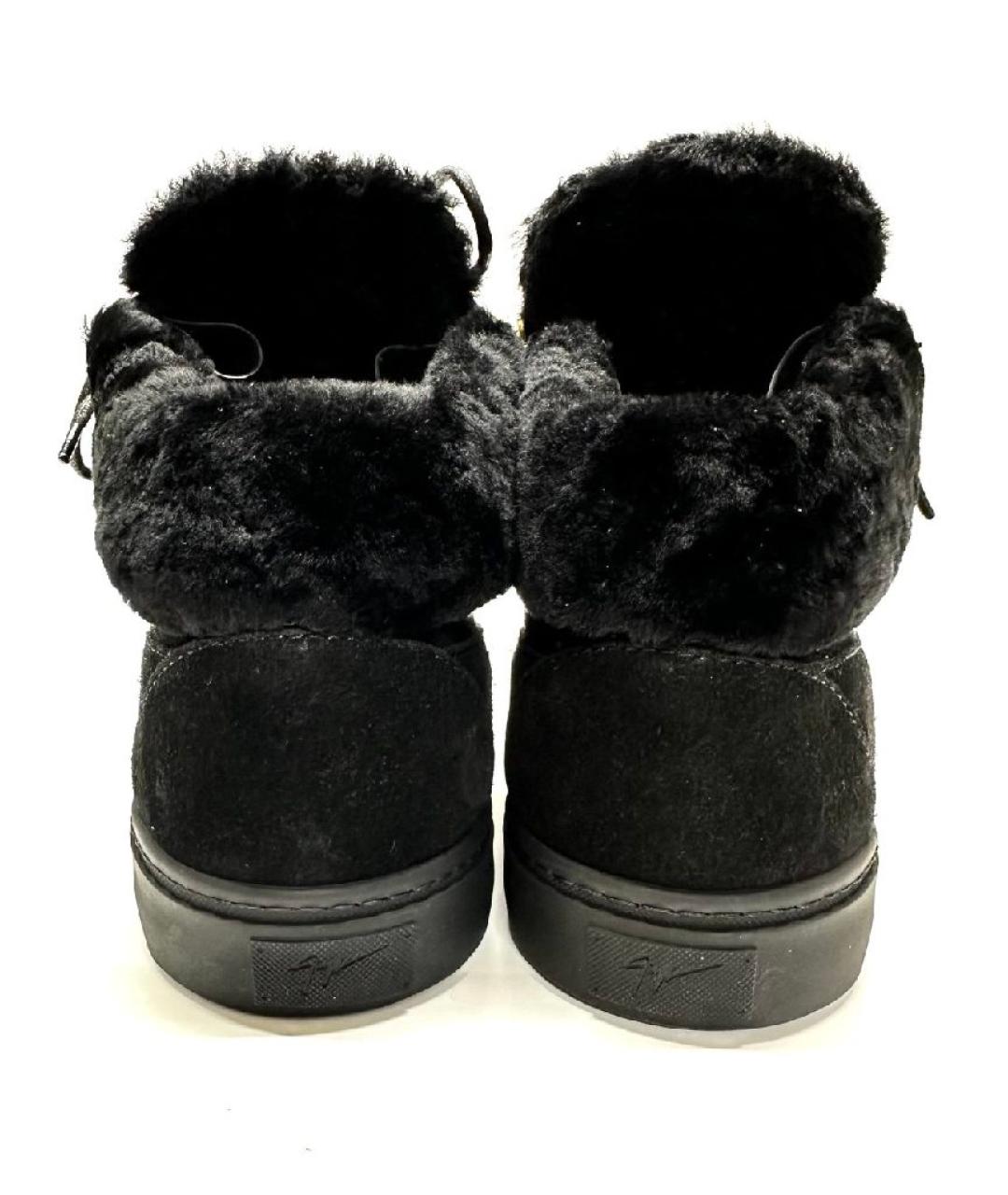 GIUSEPPE ZANOTTI DESIGN Черные замшевые высокие ботинки, фото 4