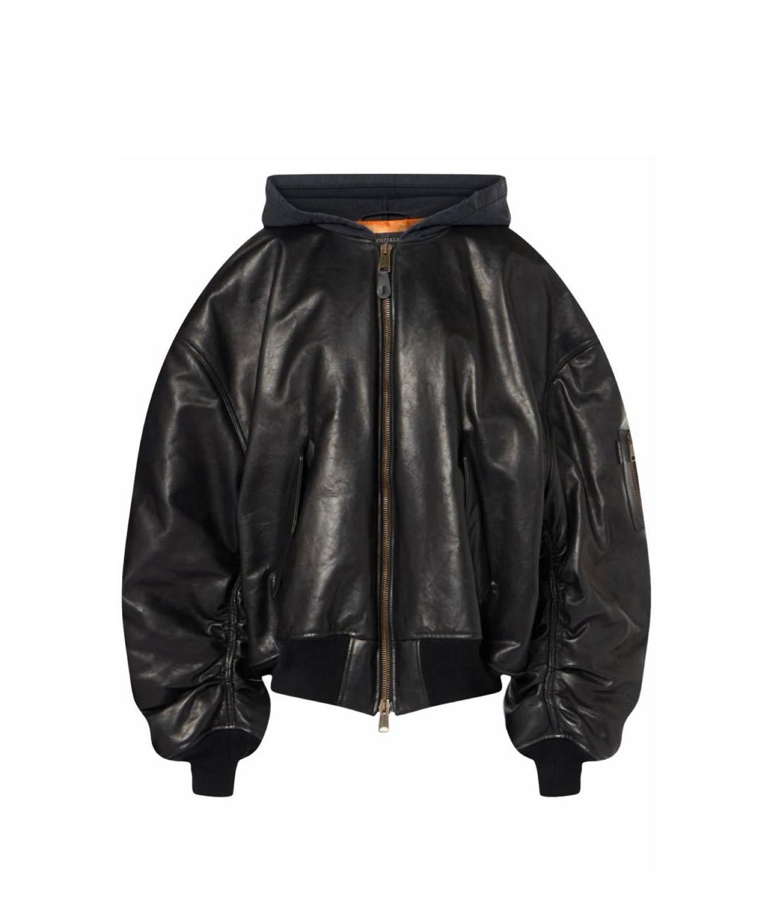 BALENCIAGA Черная кожаная куртка, фото 7