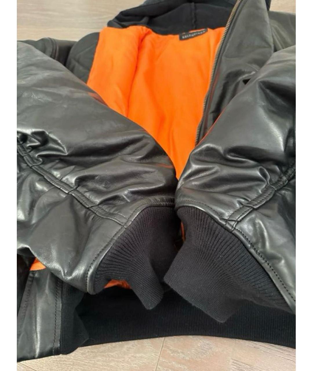 BALENCIAGA Черная кожаная куртка, фото 4