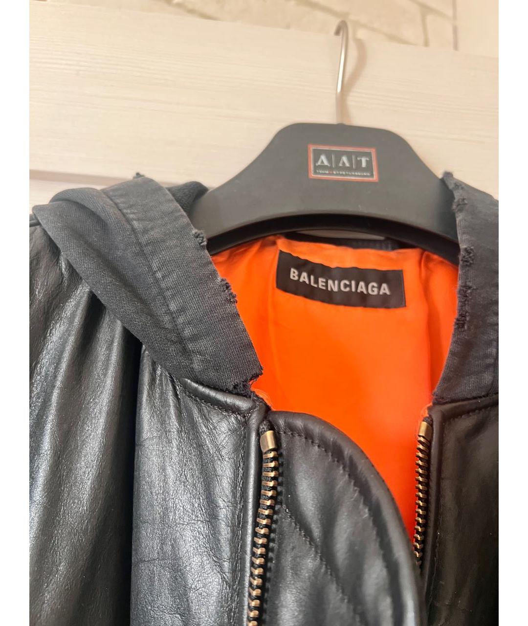 BALENCIAGA Черная кожаная куртка, фото 6