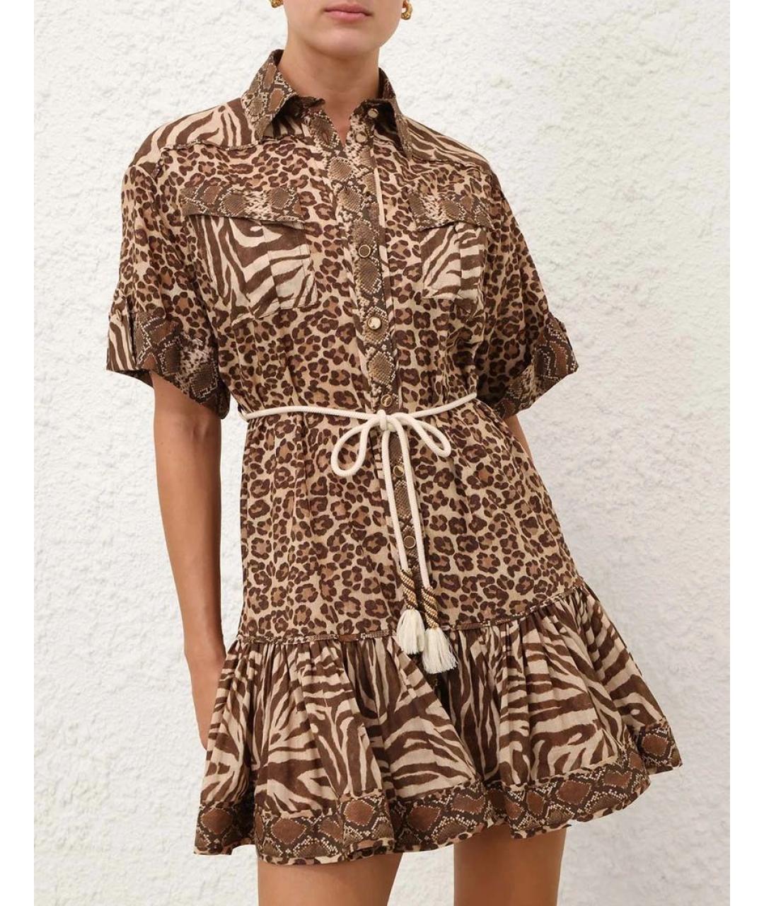ZIMMERMANN Коричневый хлопковый сарафан, фото 2