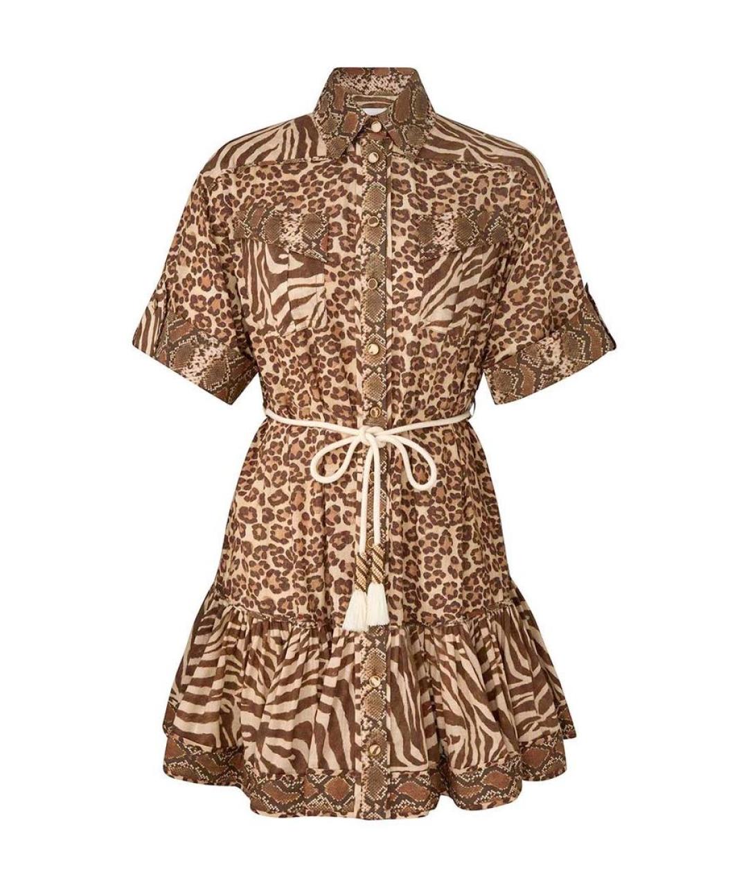 ZIMMERMANN Коричневый хлопковый сарафан, фото 6