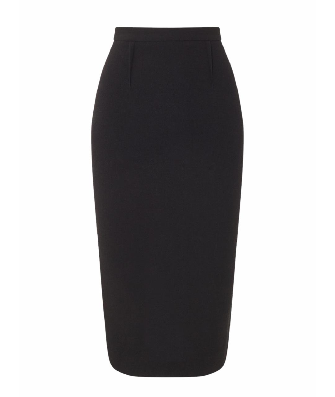 ROLAND MOURET Темно-синяя шерстяная юбка миди, фото 1